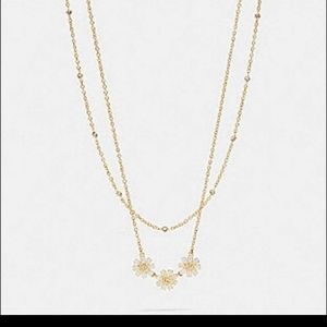 Coach Triple Daisy Two Layer Necklace